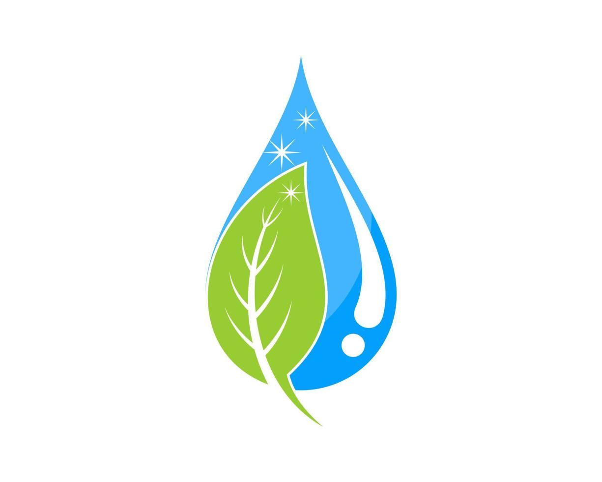 schone waterdruppel met natuur groen blad vector