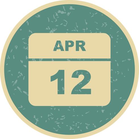 12 april Datum op een eendaagse kalender vector