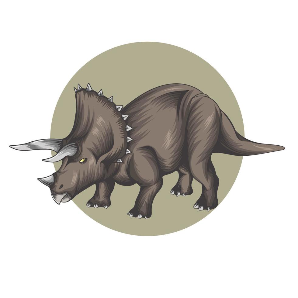 vectorillustratie van een dinosaurus met horens om aan te vallen vector
