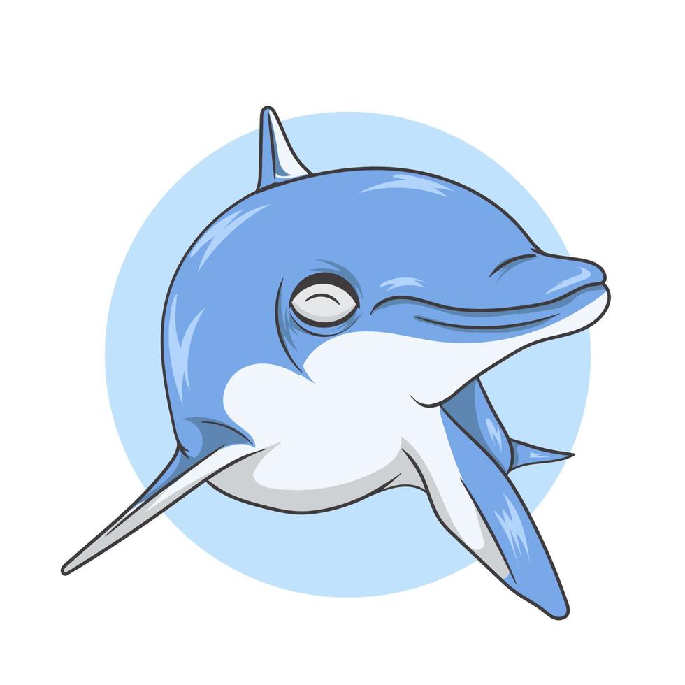 vectorillustratie van een lachende dolfijn in actie vector