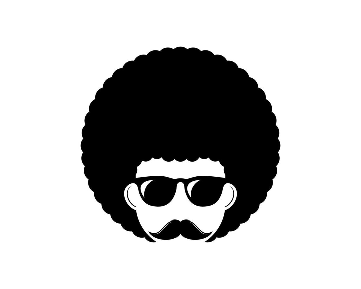 afro-haarjongen met zwarte bril vector