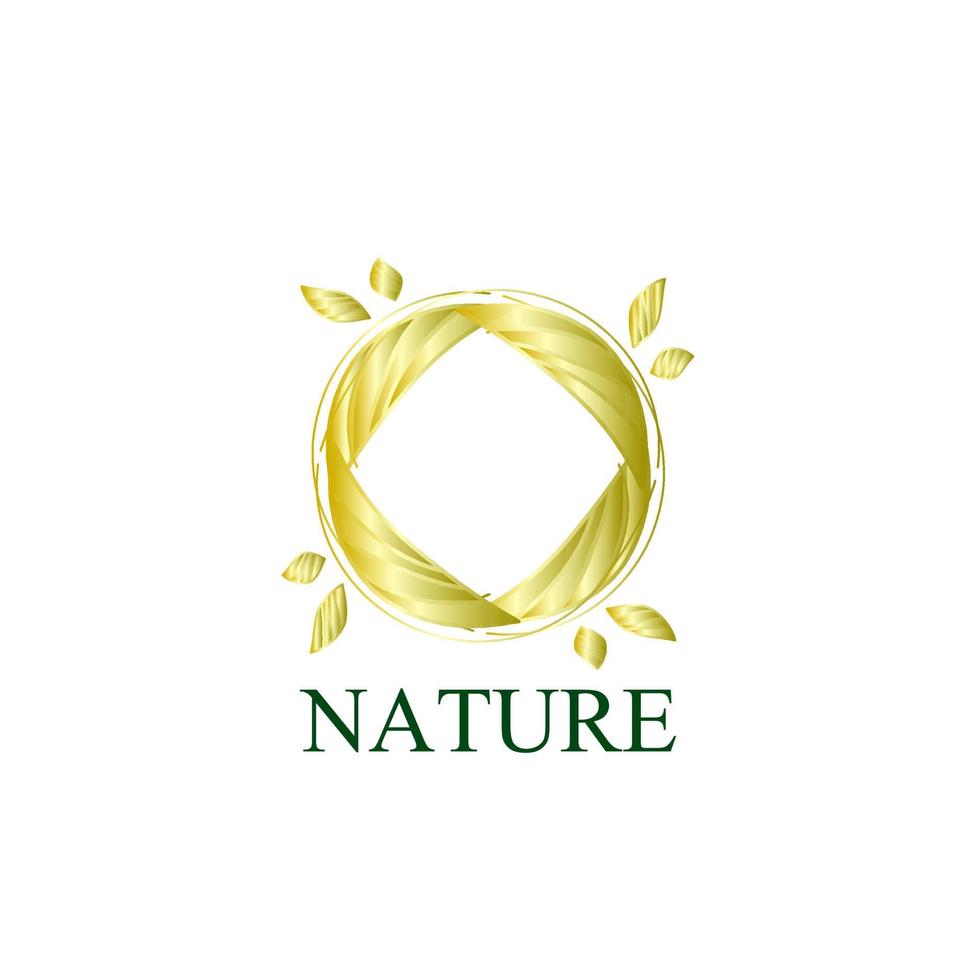 gouden natuurlogo-pictogram voor milieubedrijf vector
