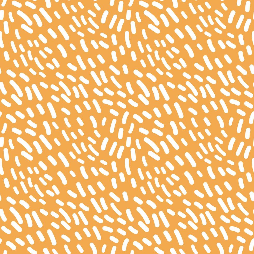 abstract willekeurig, chaotisch gebroken lijn naadloos patroon. vector doodle witte vormen illustratie op gele achtergrond. lijkt op dierenbont