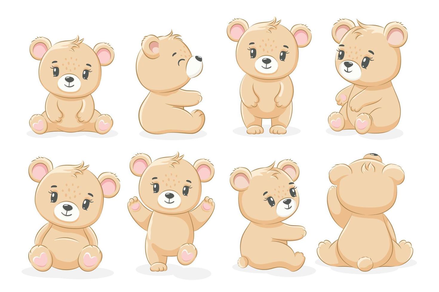 een verzameling schattige teddyberen. vectorillustratie van een cartoon. vector