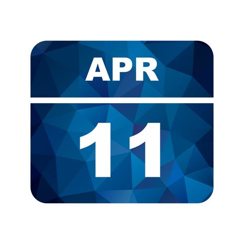 11 april Datum op een eendaagse kalender vector