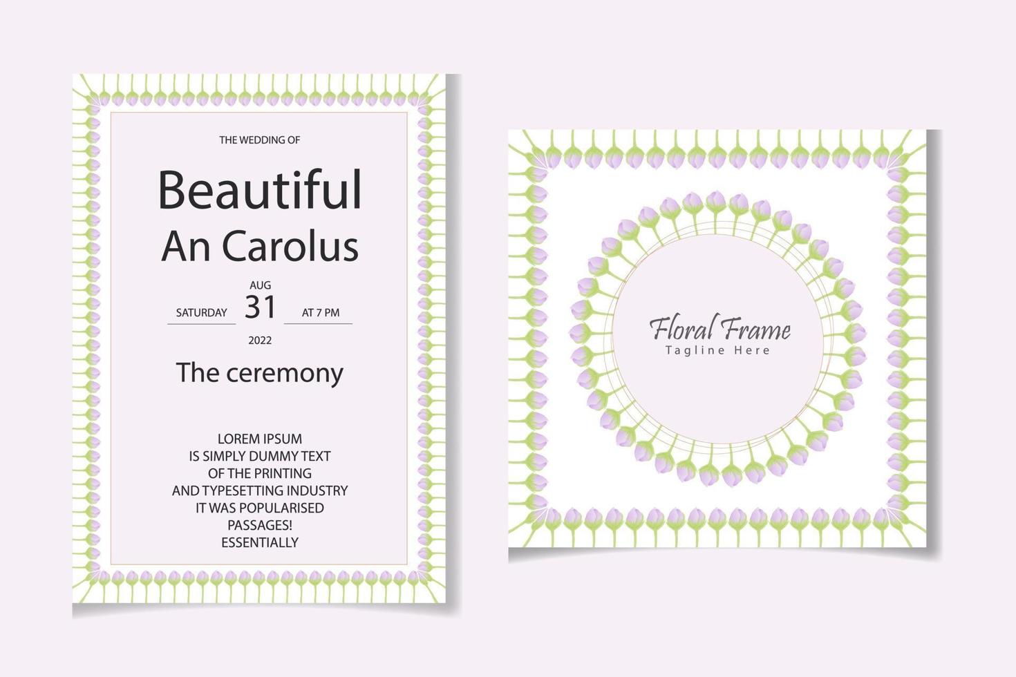 moderne kaartsjabloon voor huwelijksuitnodigingen met aquarel kosmos bloemdecoratie vector