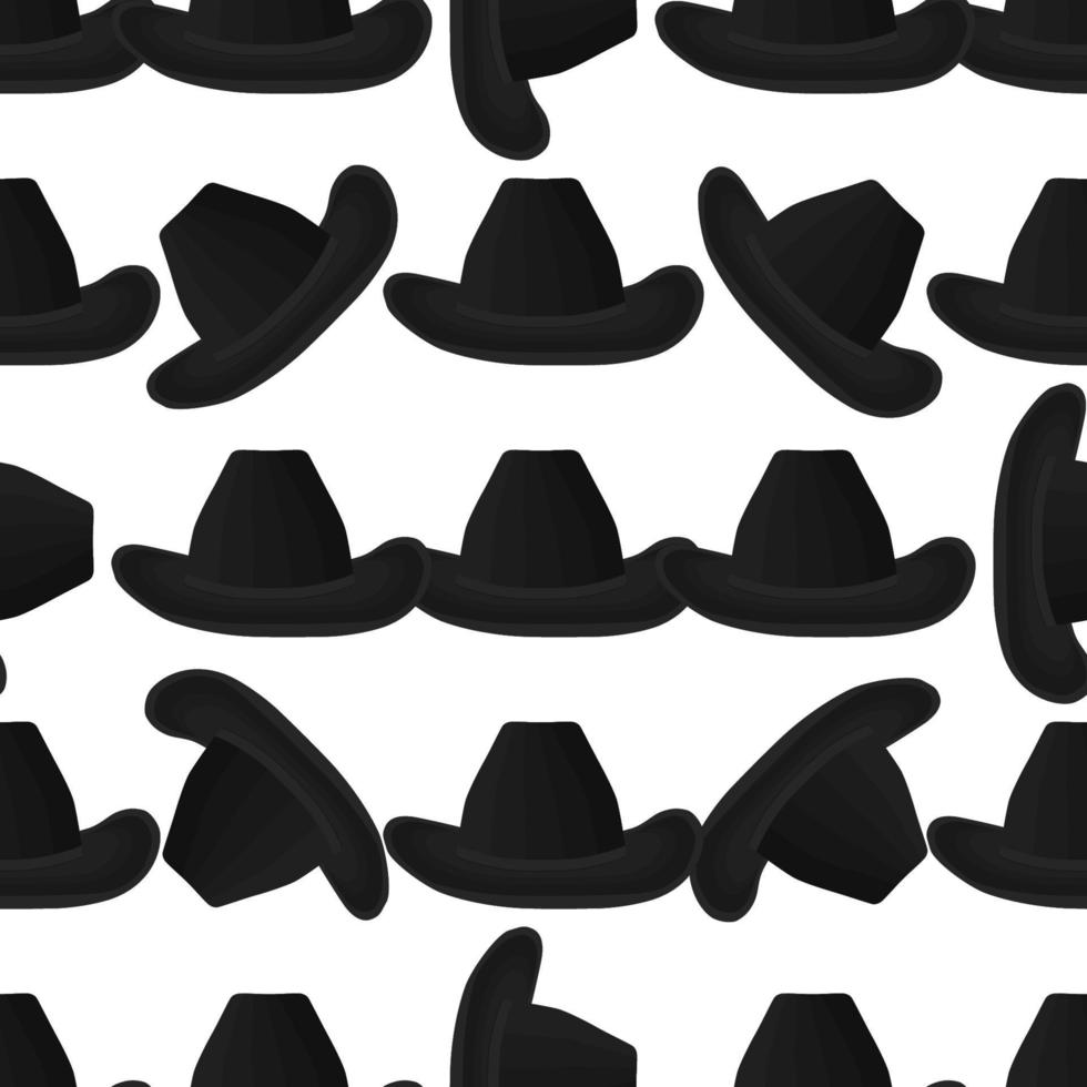 illustratie op thema gekleurd patroon hoeden cowboy vector
