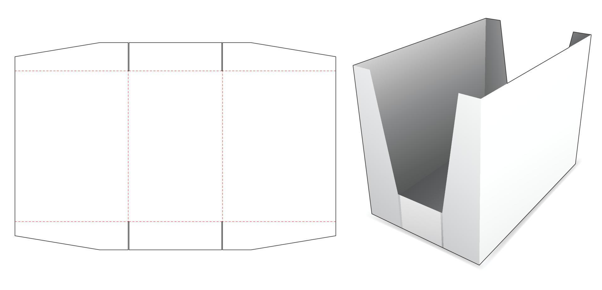 kartonnen gevouwen hoge dienblad gestanste sjabloon vector