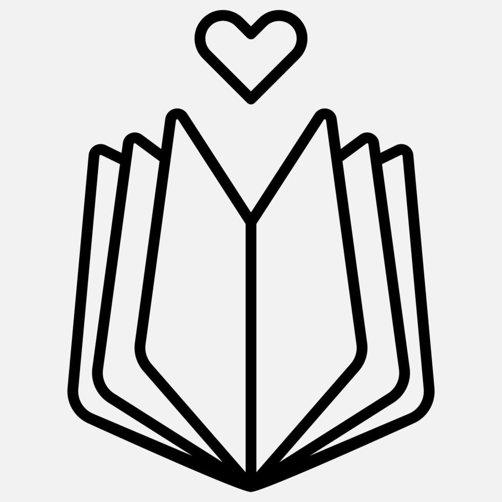 boek icoon en hart vector