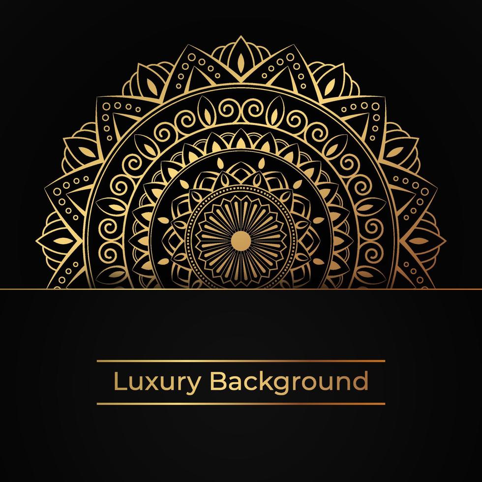 luxe circulaire mandala decoratieve achtergrond. islamitische achtergrond in gouden kleur voor trouwkaart, poster, dekking, banner. vector illustratie