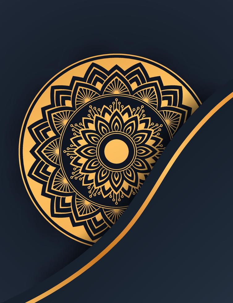 luxe mandala achtergrond met arabesk patroon in elegante islamitische Oost-stijl voor trouwkaart, boekomslag, spandoek, poster, brochure vector