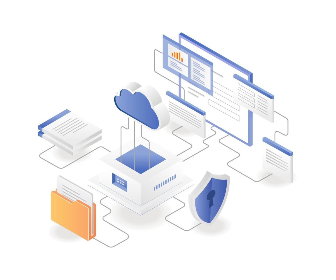 data-analyse cloud-server vector