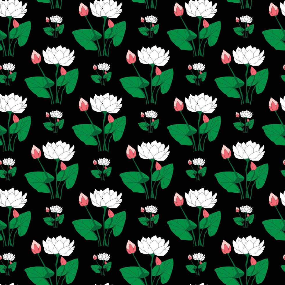 wit lotusbloem naadloos patroonontwerp vector