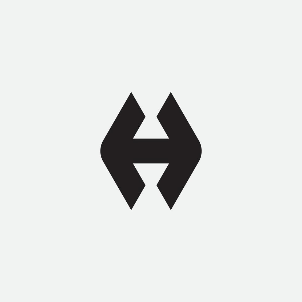 eerste letter h pijl vorm monogram logo ontwerp. vector