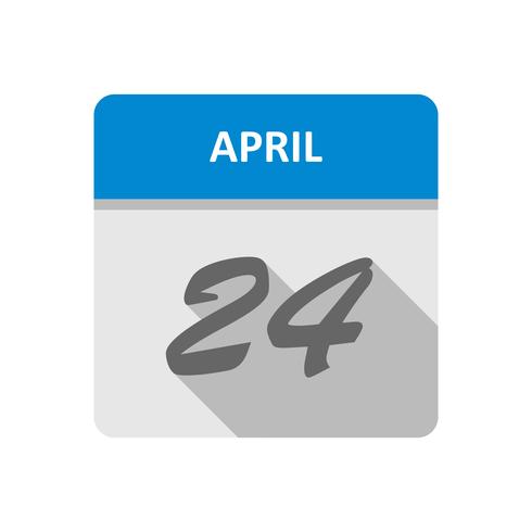 24 april Datum op een eendaagse kalender vector