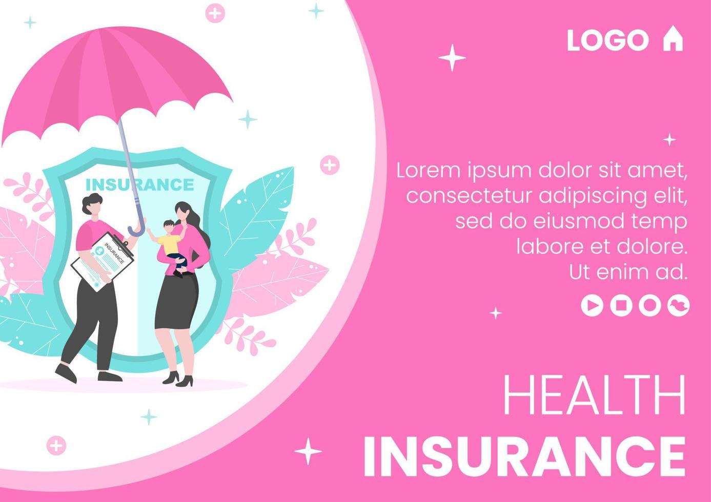 gezondheidszorg brochure sjabloon platte ontwerp illustratie bewerkbaar van vierkante achtergrond voor sociale media, wenskaart en web vector