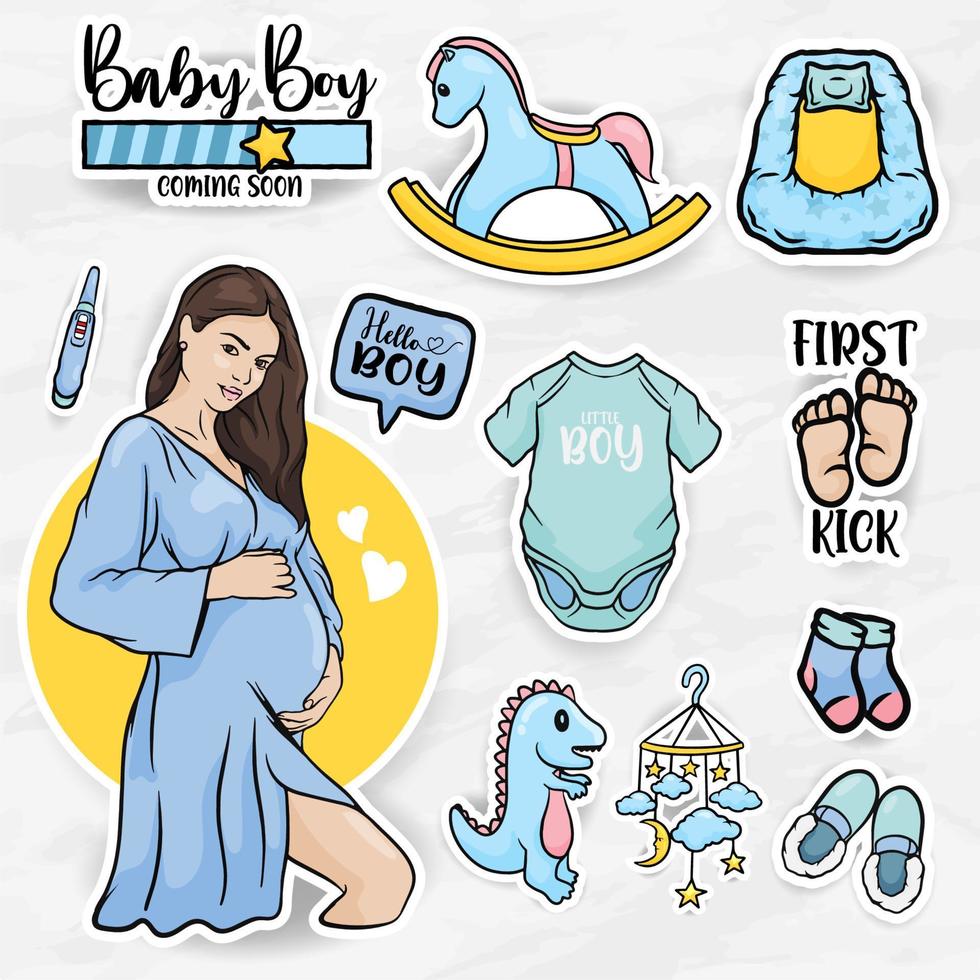 kinderkamer stickers moeder met baby clip art collecties set vector