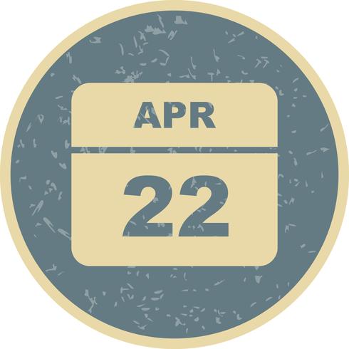 22 april Date on a Single Day Calendar vector