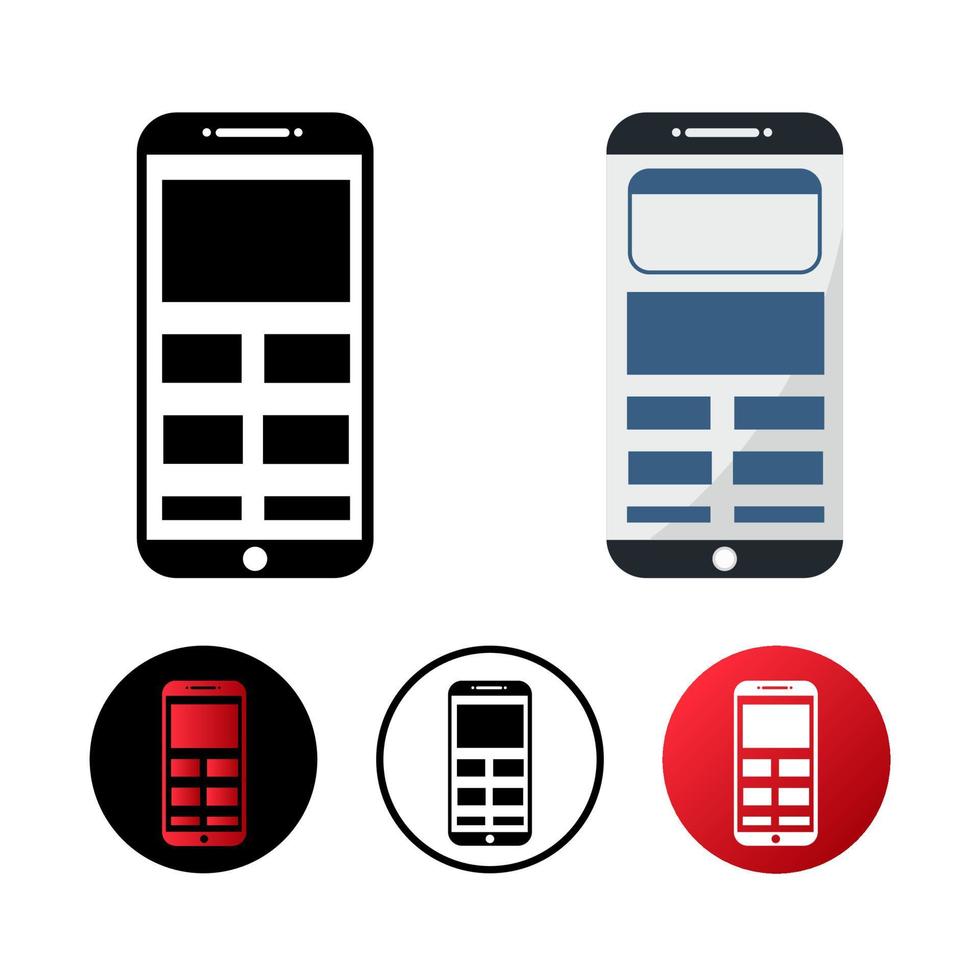 mobiel lay-outpictogram ontwerp vector