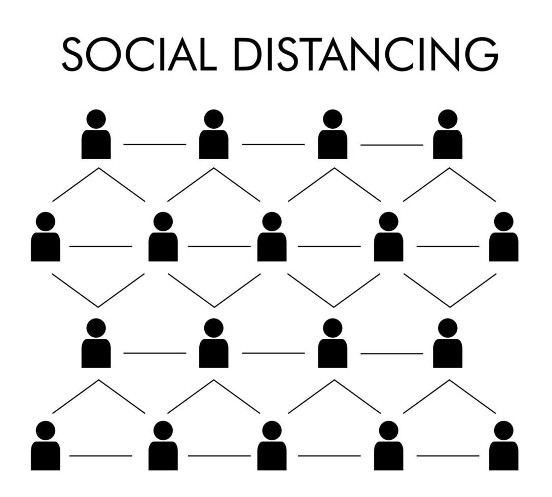 illustratie vector ontwerp van sociale afstand