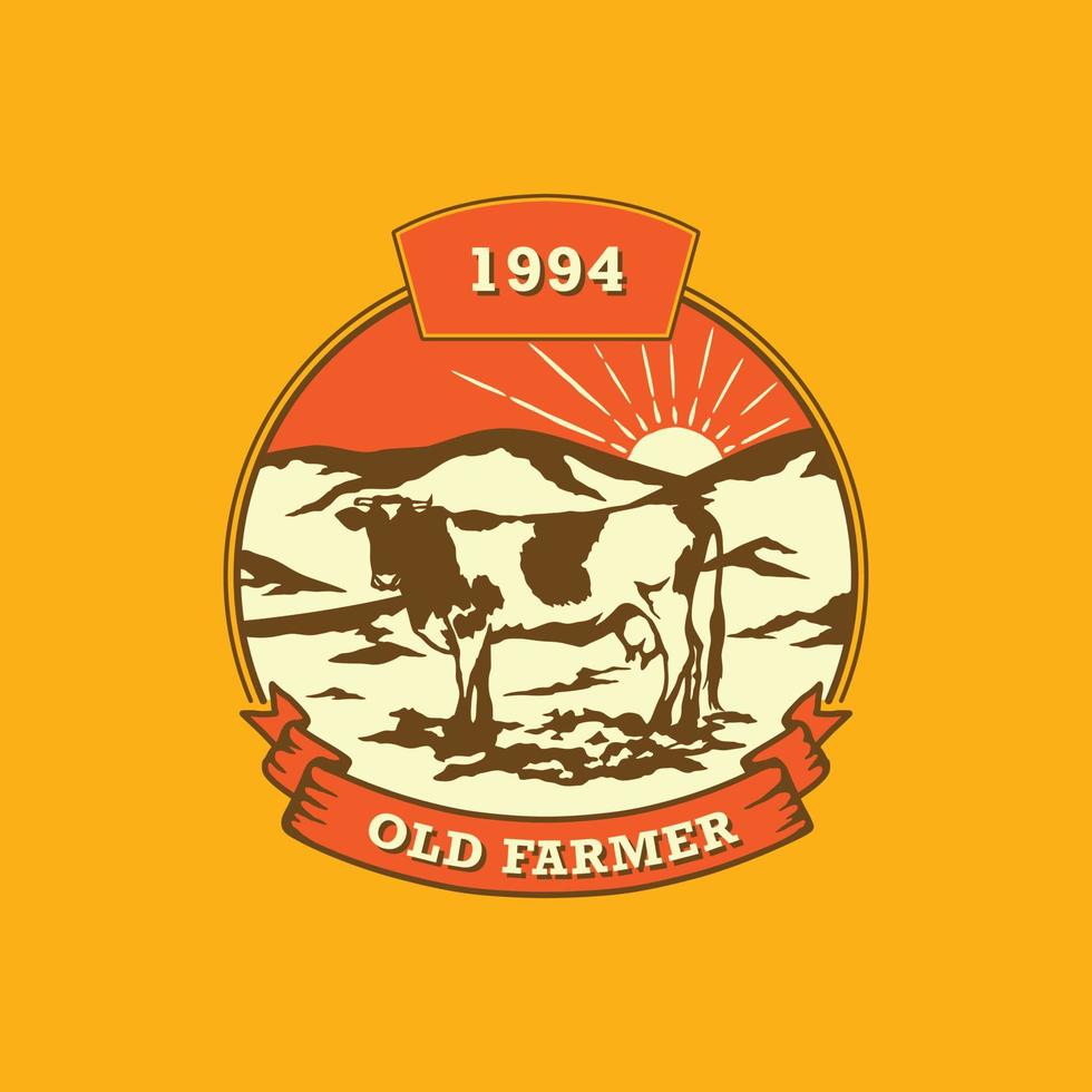 vintage boer logo badge. handgemaakte vectorillustratie vector