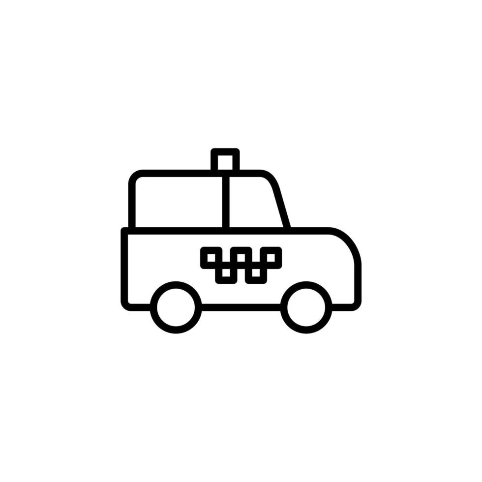 cab, taxi, reizen, transportcline pictogram, vector, illustratie, logo sjabloon. geschikt voor vele doeleinden. vector