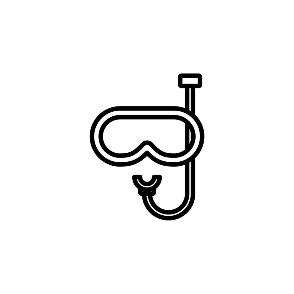 duikbril, snorkel, badmode, snorkelen, scuba line icon, vector, illustration, logo template. geschikt voor vele doeleinden. vector