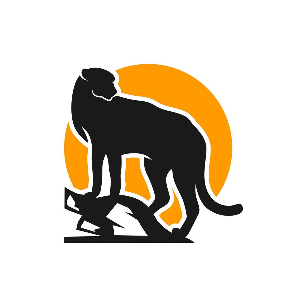 dierlijk cheetah-logo op jacht vector