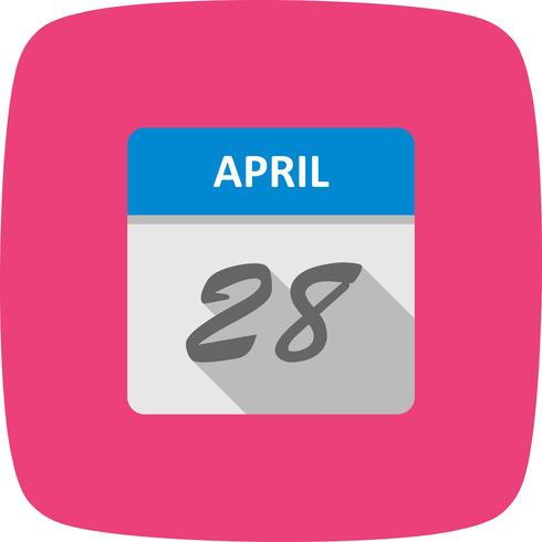 28 april Datum op een eendaagse kalender vector