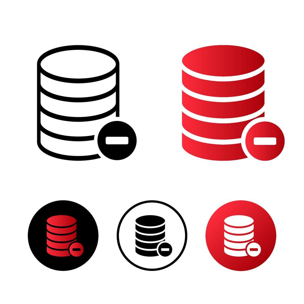 database pictogram illustratie verwijderen vector