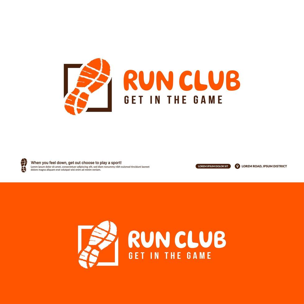 runing club logo ontwerpsjabloon, run toernooien logo concept. marathon team identiteit geïsoleerd op een witte achtergrond, abstracte sport symbool ontwerp vector illustraties
