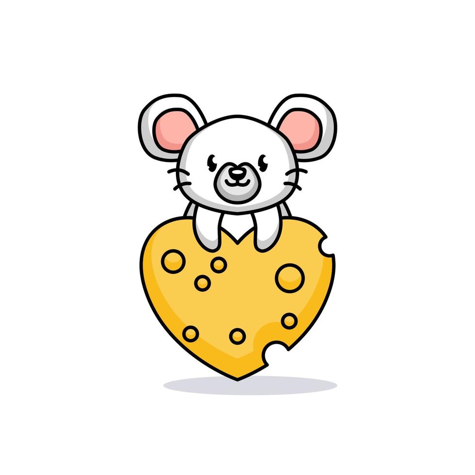 schattige muis valentijn vector