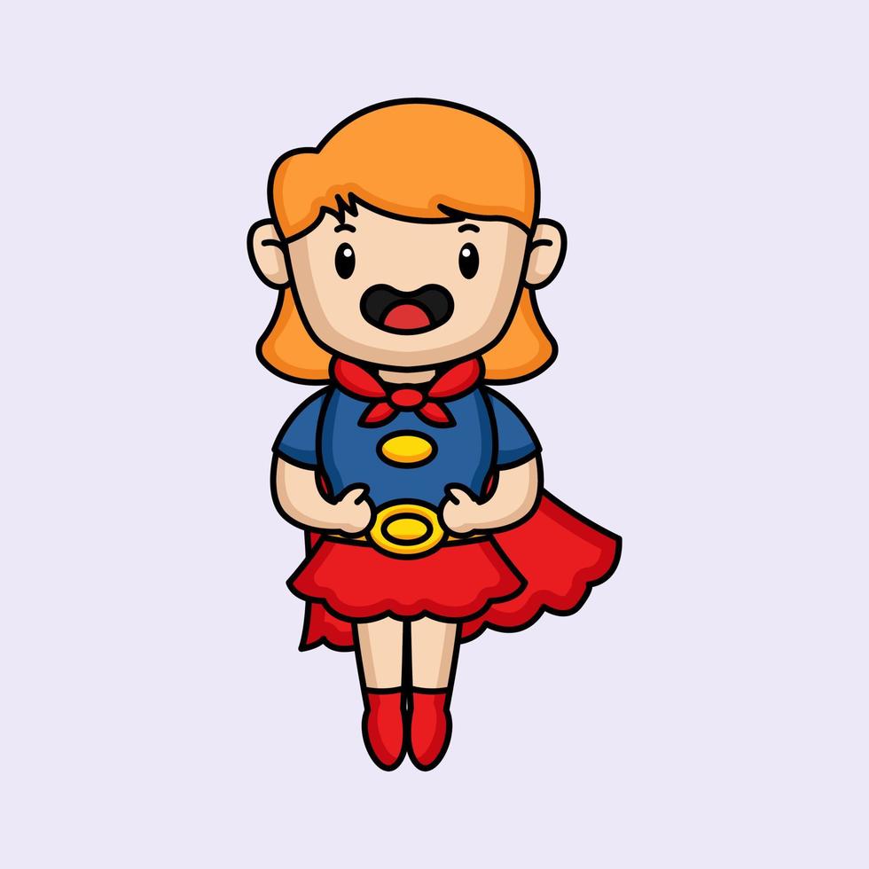 super meisje mascotte vector