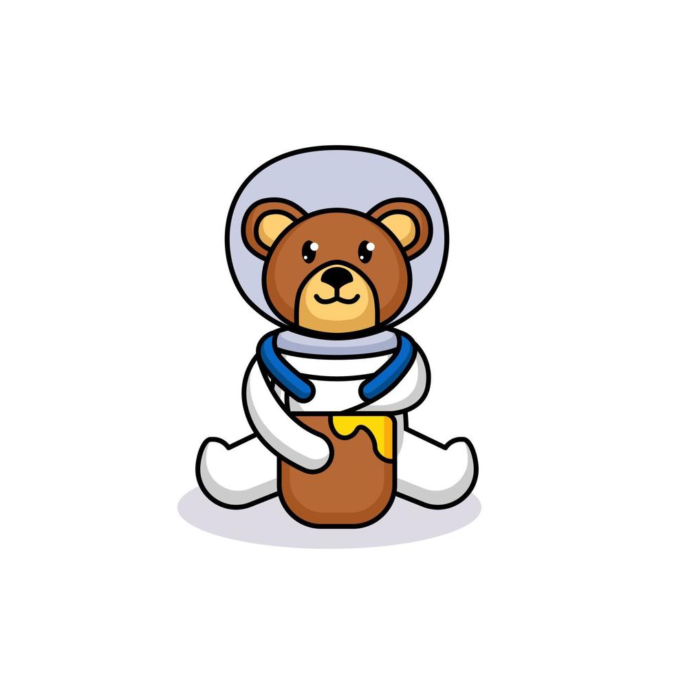 schattige astronaut beer mascotte vector