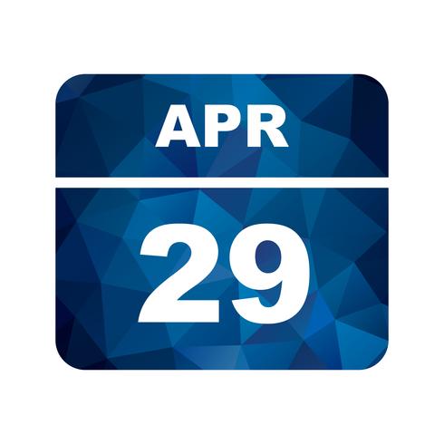 29 april Datum op een eendaagse kalender vector