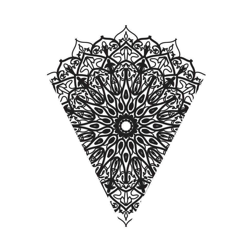 indian ornament zwart witte kaart met mandala vector