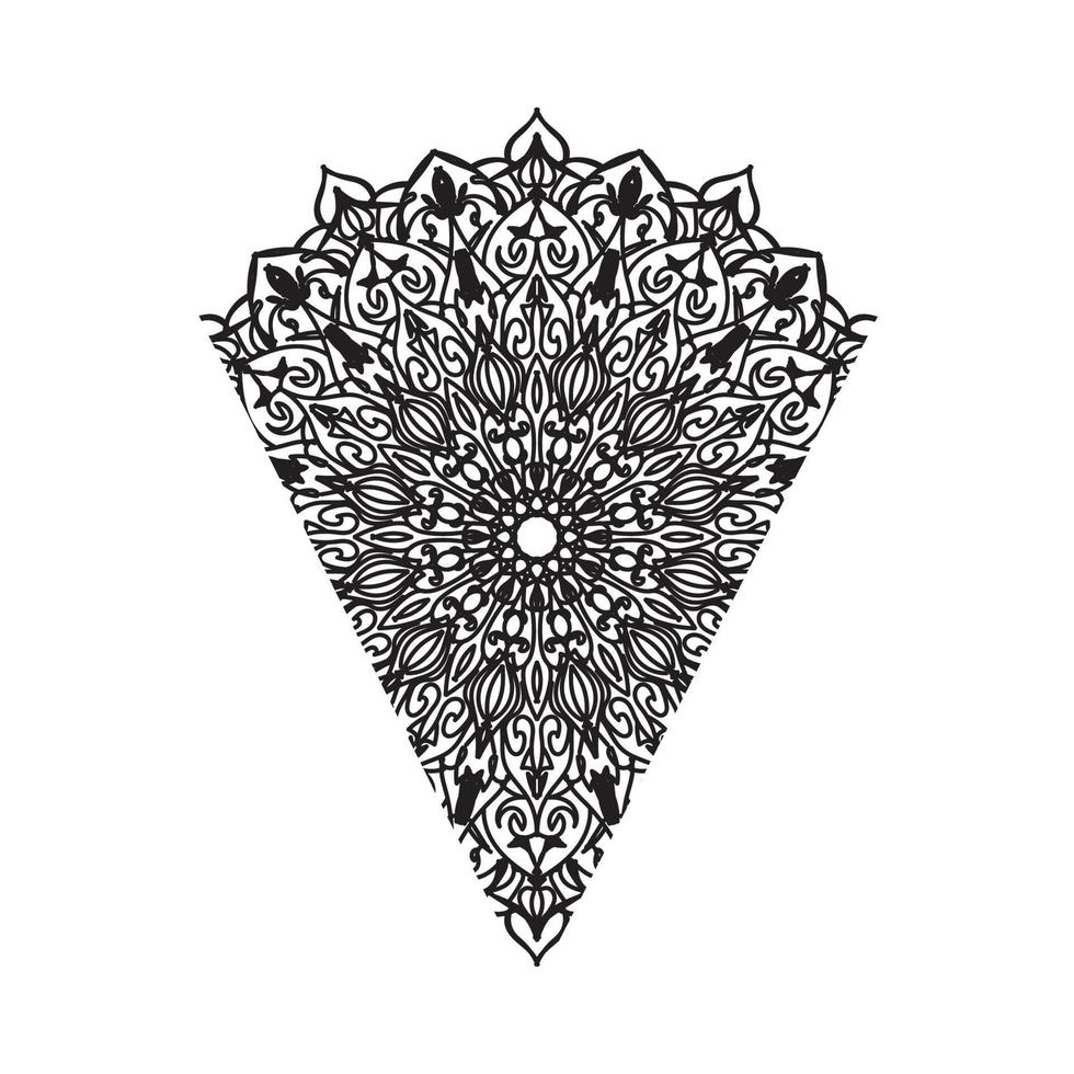 indian ornament zwart witte kaart met mandala vector