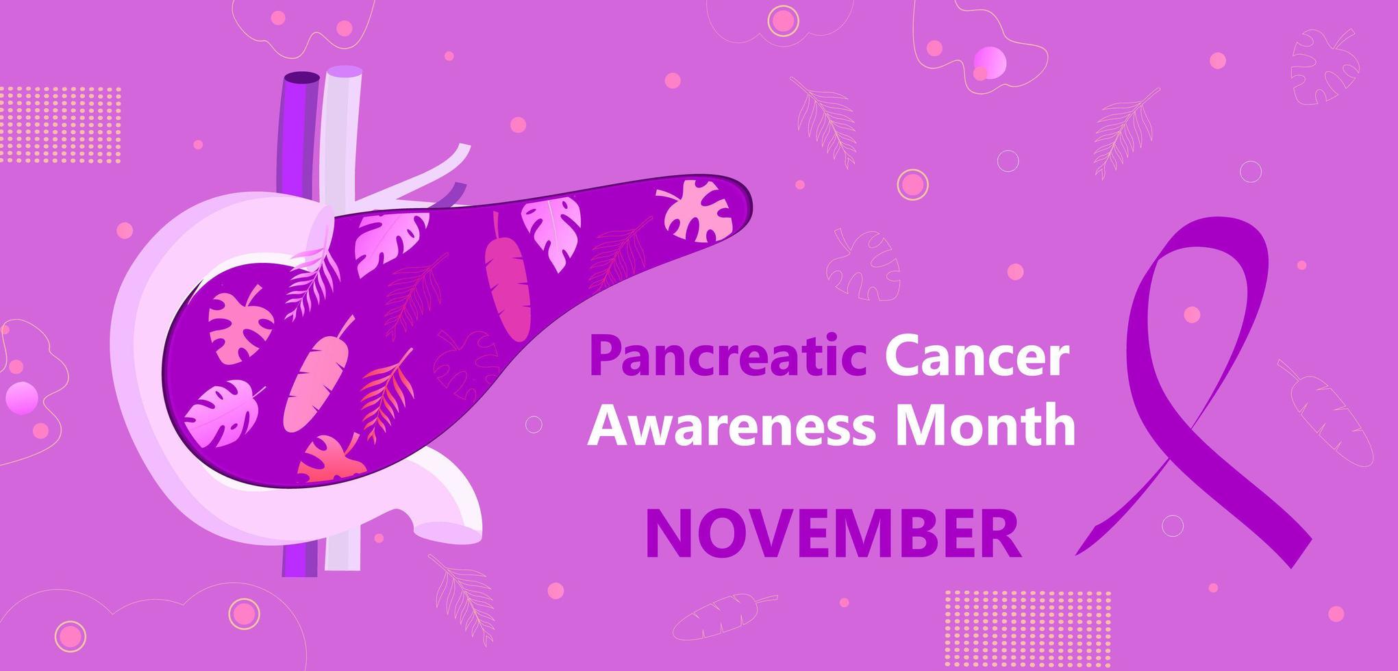 Alvleesklierkanker Awareness Month wordt op november georganiseerd in de VS. vector