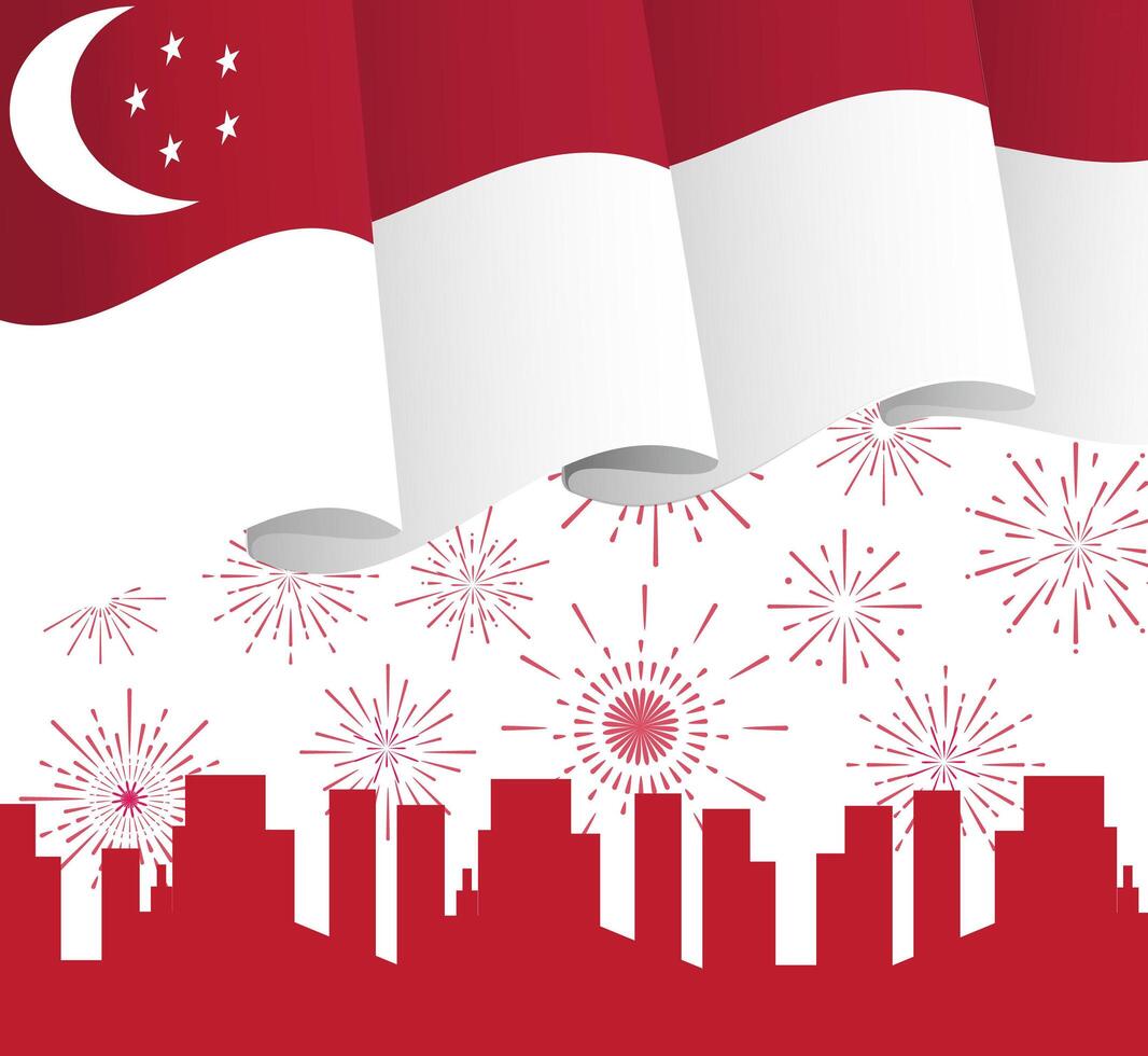 onafhankelijkheidsdag van singapore vector