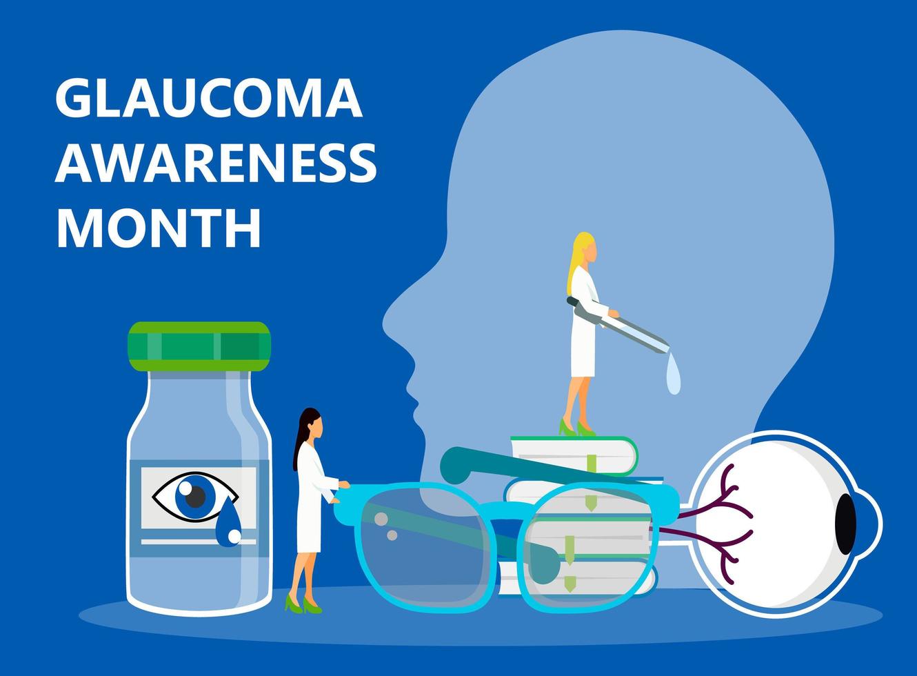 DrDeramus Awareness Month wordt in januari gevierd in de VS. lenticulaire opaciteit diagnose. gezichtsvermogen check-up slogan. oogarts en gezondheidszorg vector