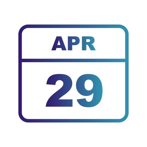 29 april Datum op een eendaagse kalender vector