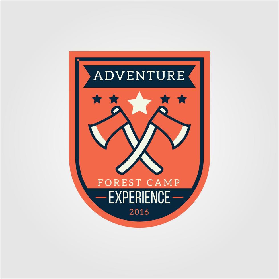 vector avontuur logo. ervaring van overleven in de buitenlucht, in de bergen en in het wild