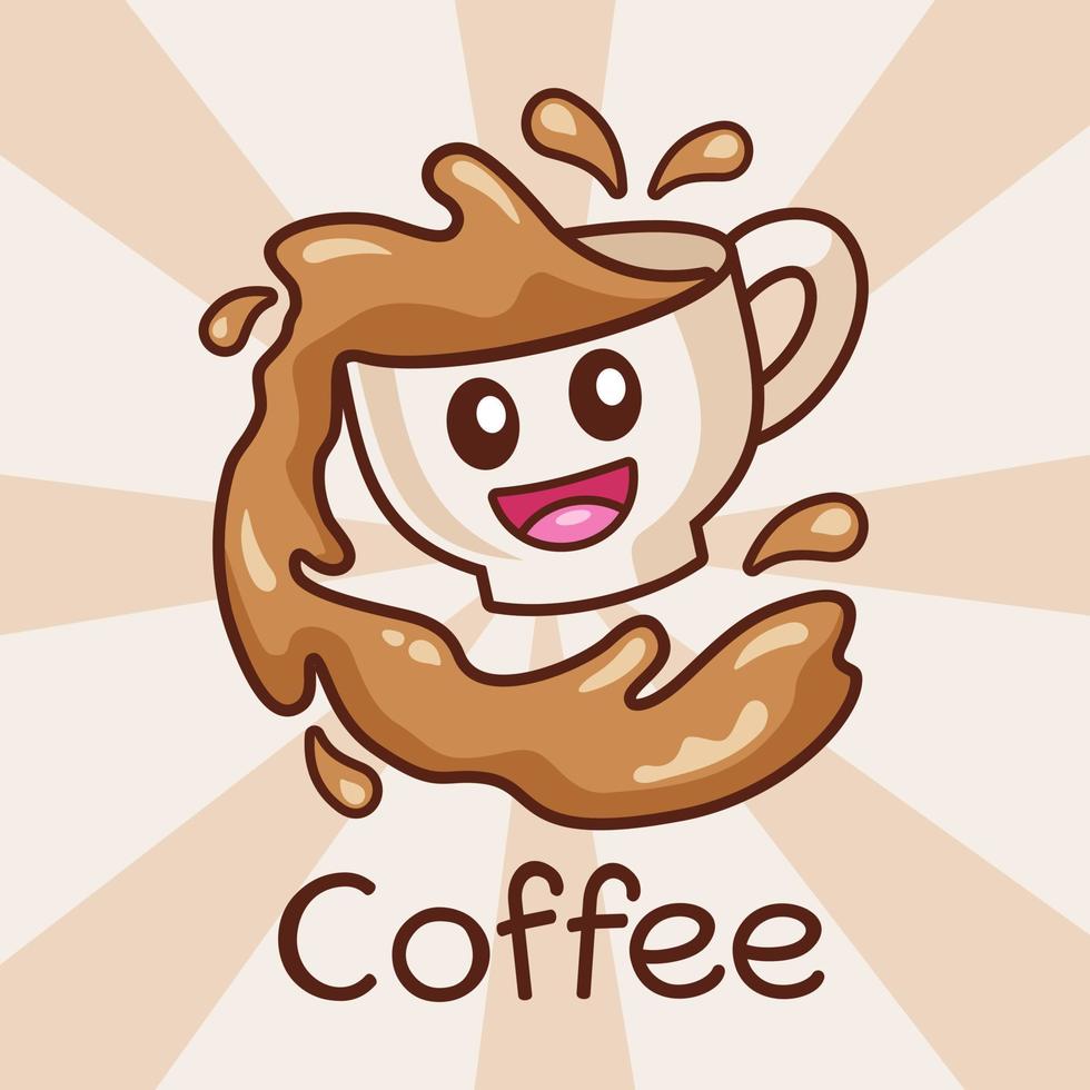 cartoon koffiekopje splash illustratie vector