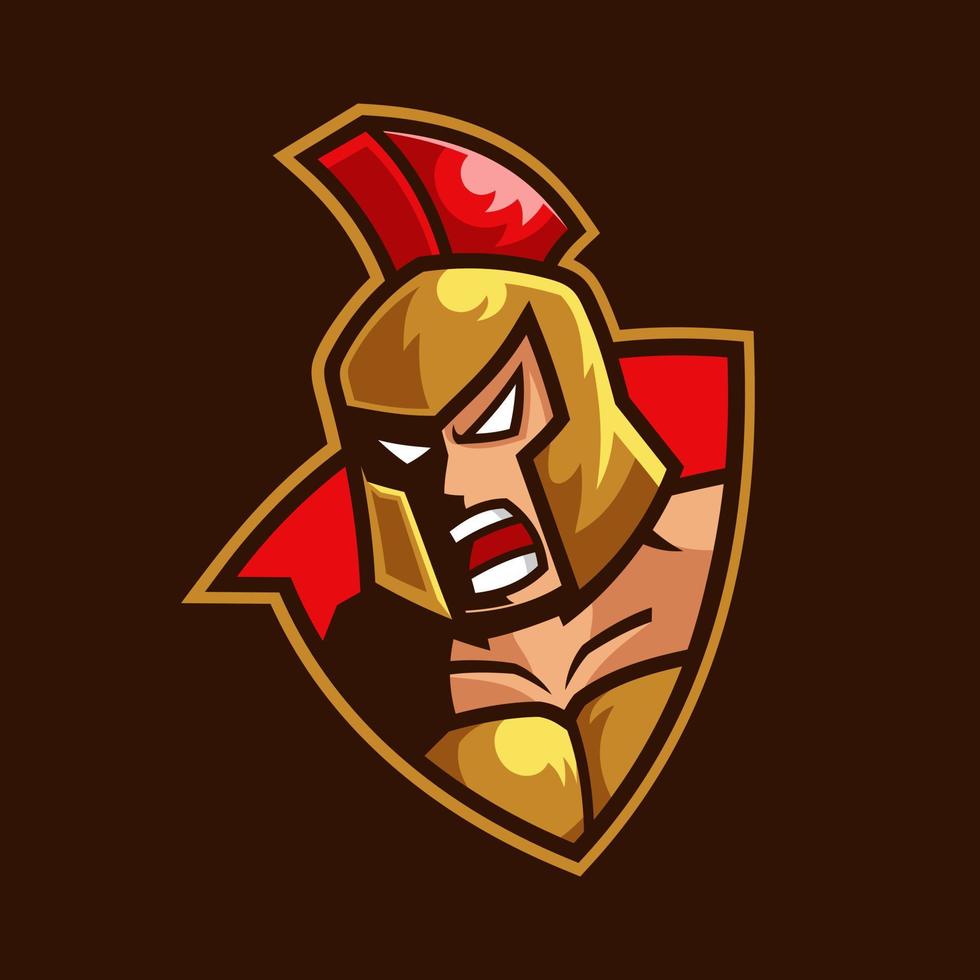 gladiator spartaans mascotte logo ontwerp vector