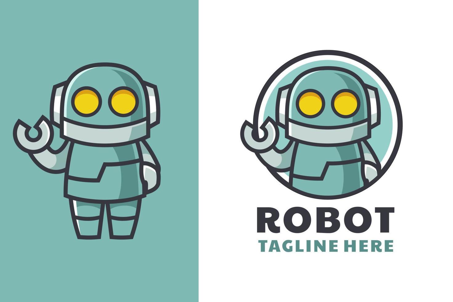 robot cartoon mascotte logo ontwerp vector