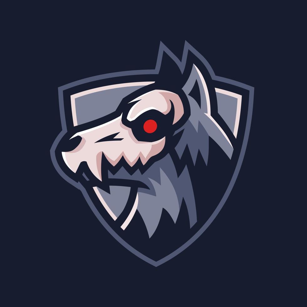 beest wolf schedel hoofd team logo ontwerp vector