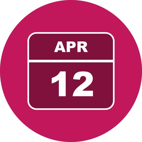 12 april Datum op een eendaagse kalender vector