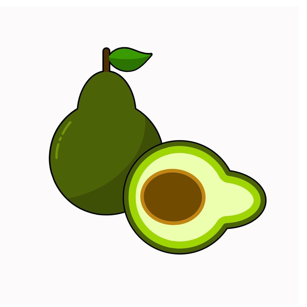 plat ontwerp van fruit groente alvocado vector