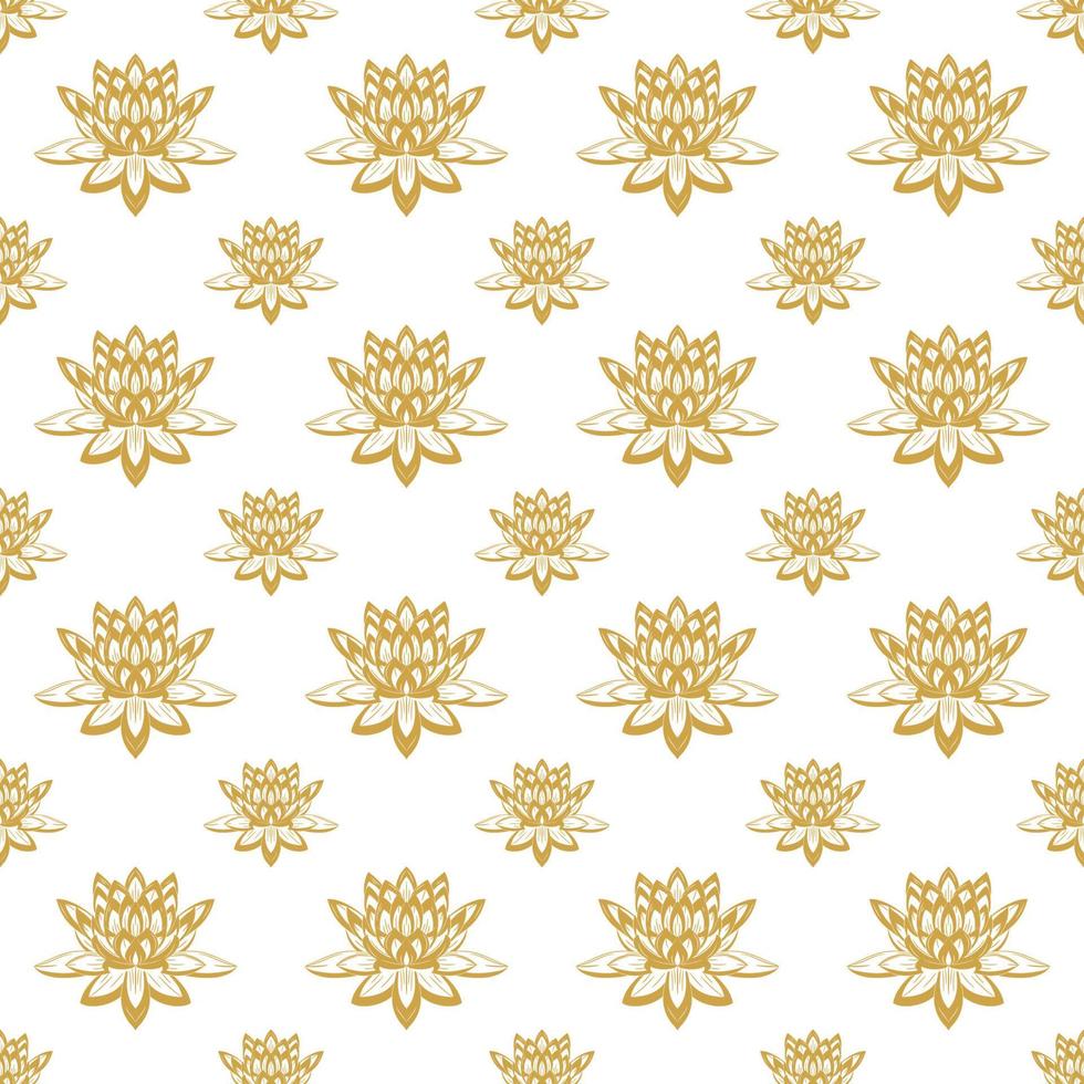 vintage luxe lotus naadloos patroon vector