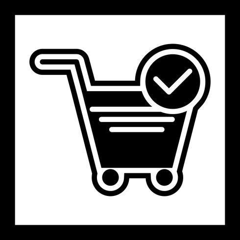 ontwerp van het pictogram van geverifieerde winkelwagen-items vector